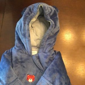 Blue fleece snow suit